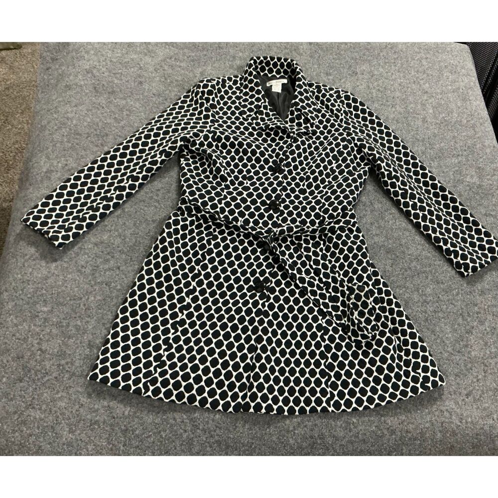 Susan Bristol Black/White Trendy Jacket/Coat w/pockets. Large